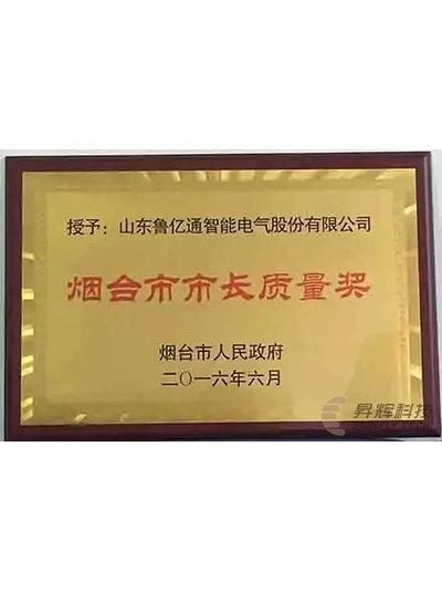 煙臺市市長質(zhì)量獎(jiǎng)